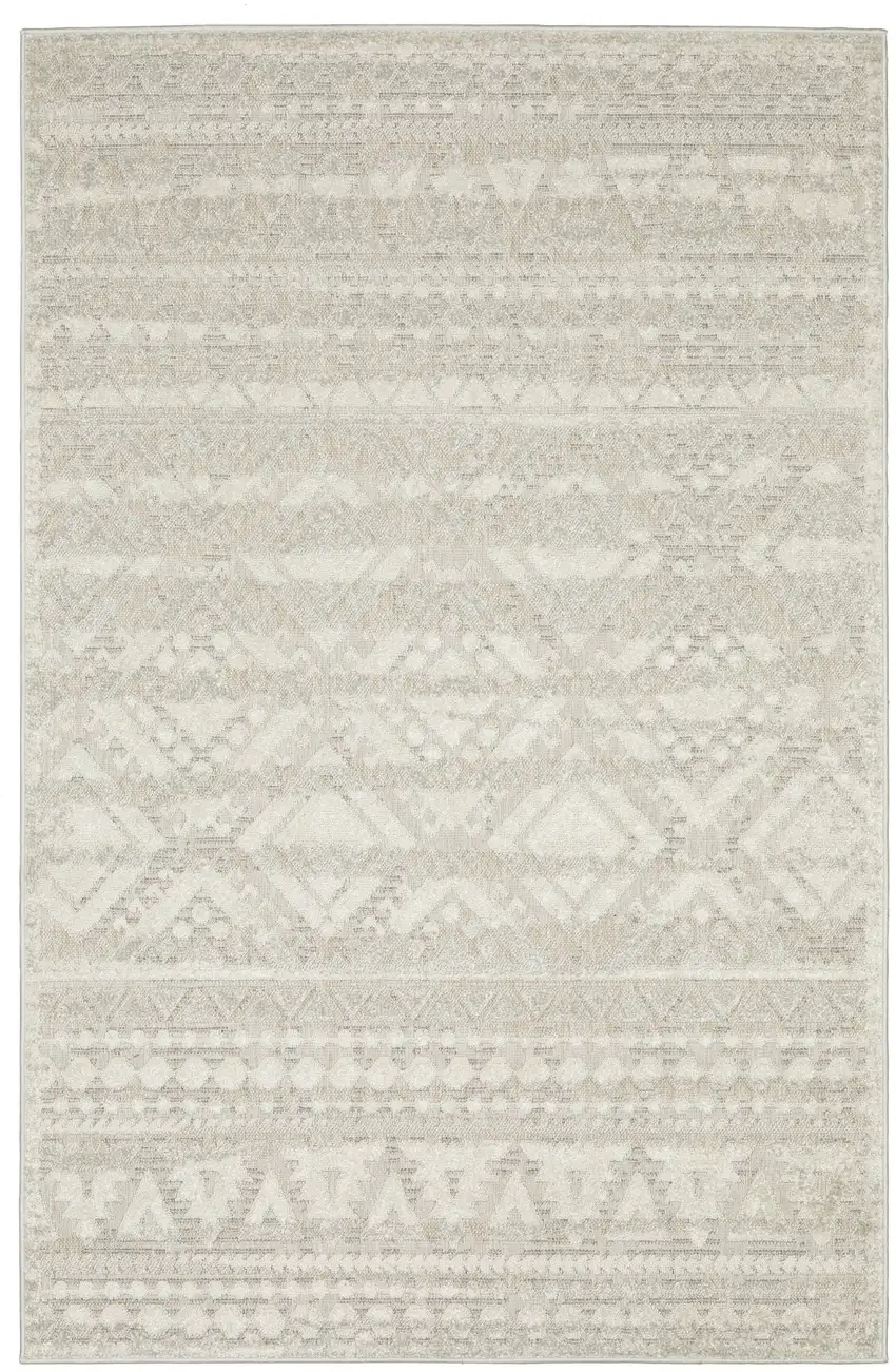 Beige And Ivory Tribal Area Rug Photo 2