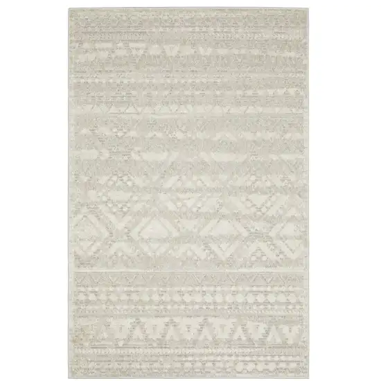 Beige And Ivory Tribal Area Rug Photo 7