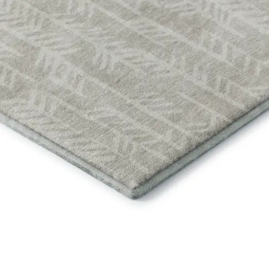Beige And Ivory Tribal Washable Area Rug With UV Protection Photo 8