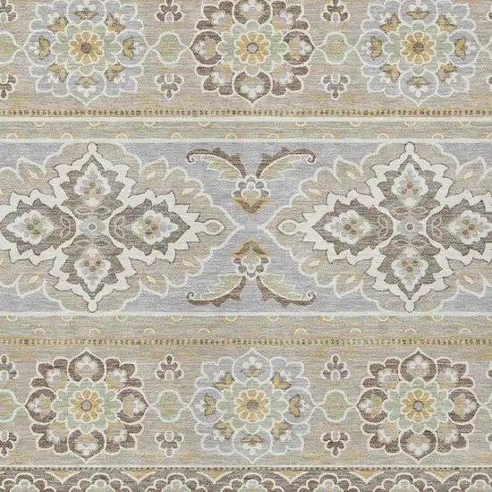Beige And Ivory Tribal Washable Indoor Outdoor Area Rug Photo 5