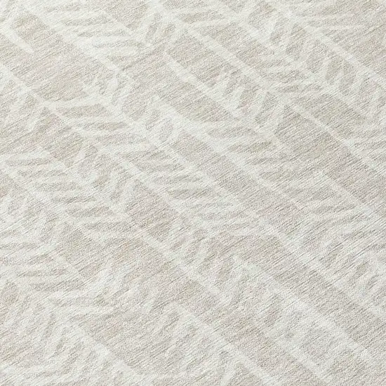 Beige And Ivory Tribal Washable Indoor Outdoor Area Rug Photo 8