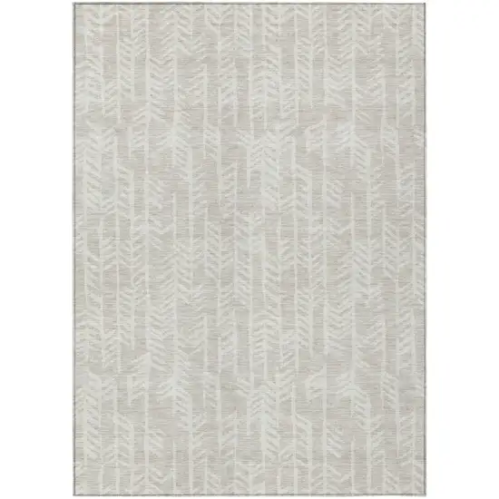 Beige And Ivory Tribal Washable Indoor Outdoor Area Rug Photo 2