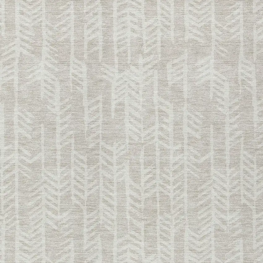Beige And Ivory Tribal Washable Indoor Outdoor Area Rug Photo 6