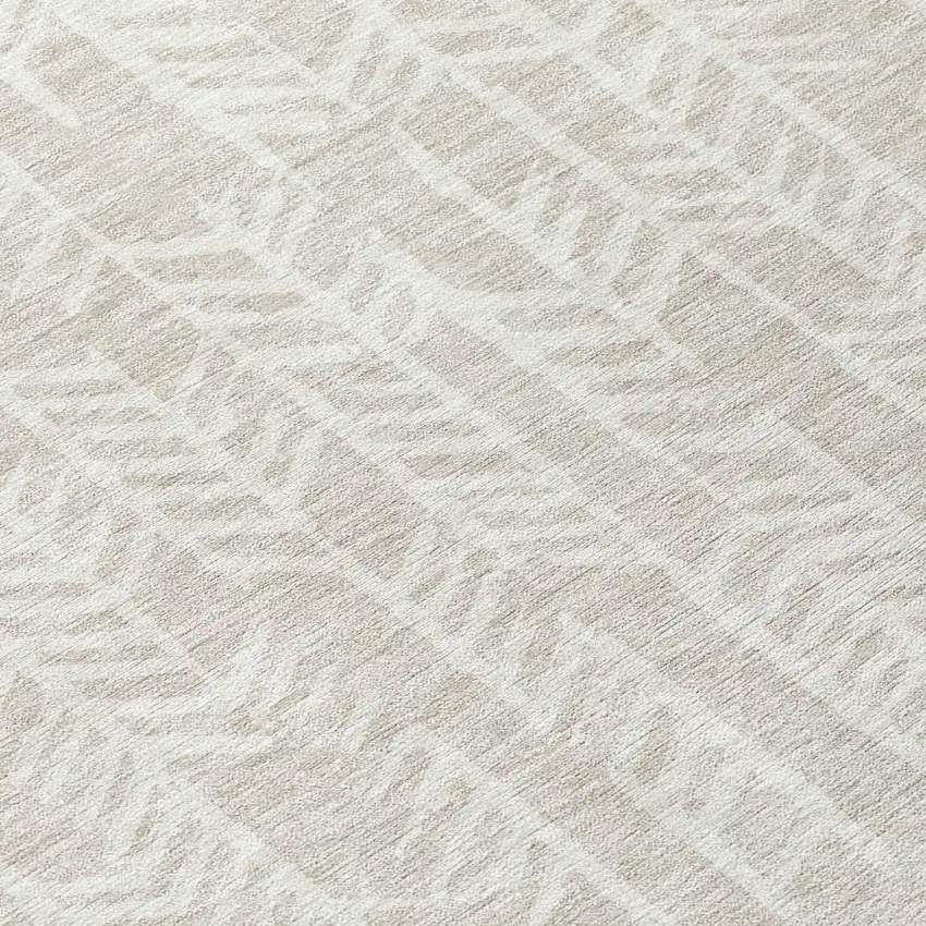 Beige And Ivory Tribal Washable Indoor Outdoor Area Rug Photo 8