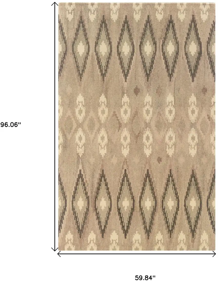 Beige And Ivory Wool Abstract Hand Tufted Area Rug Photo 3