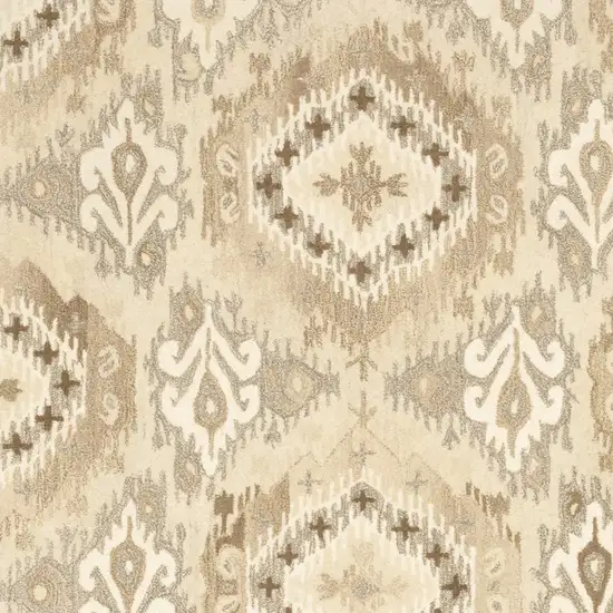 Beige And Ivory Wool Abstract Hand Tufted Area Rug Photo 5