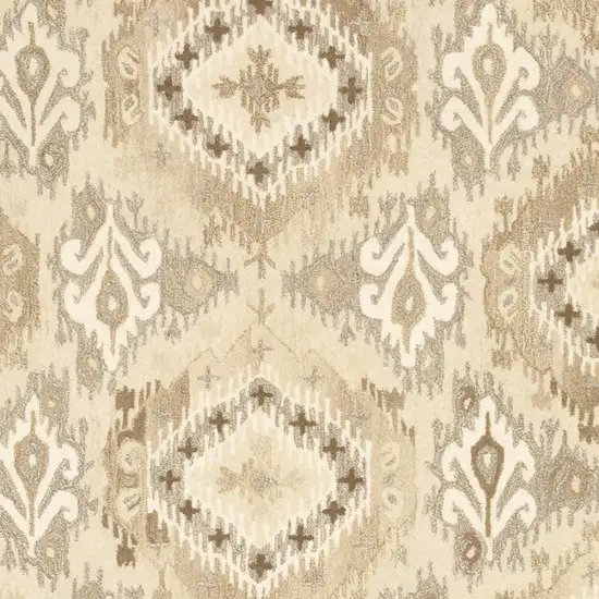 Beige And Ivory Wool Abstract Hand Tufted Area Rug Photo 7