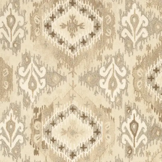 Beige And Ivory Wool Abstract Hand Tufted Area Rug Photo 8