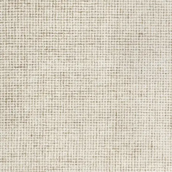 Beige And Ivory Wool Checkered Hand Tufted Square Rug Photo 5