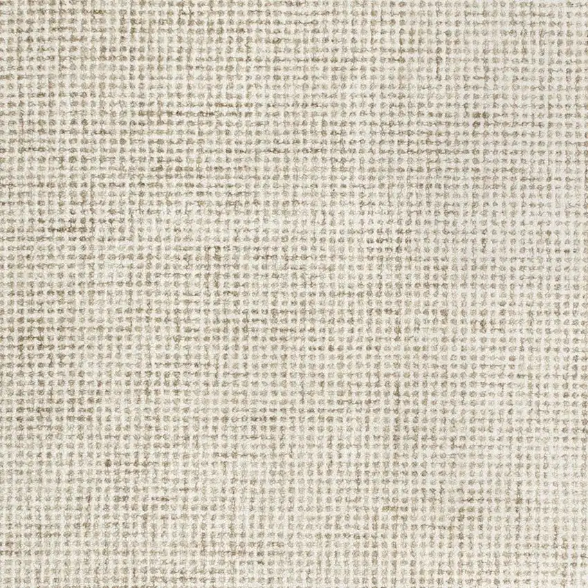 Beige And Ivory Wool Checkered Hand Tufted Square Rug Photo 5