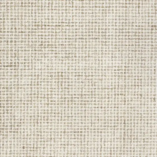 Beige And Ivory Wool Checkered Hand Tufted Square Rug Photo 4