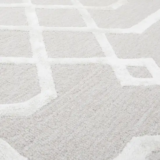 Beige And Ivory Wool Geometric Hand Tufted Area Rug Photo 3