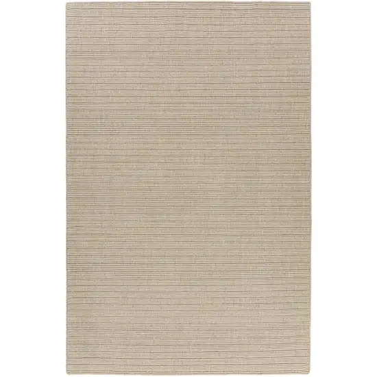 Beige And Ivory Wool Hand Woven Square Rug Photo 2