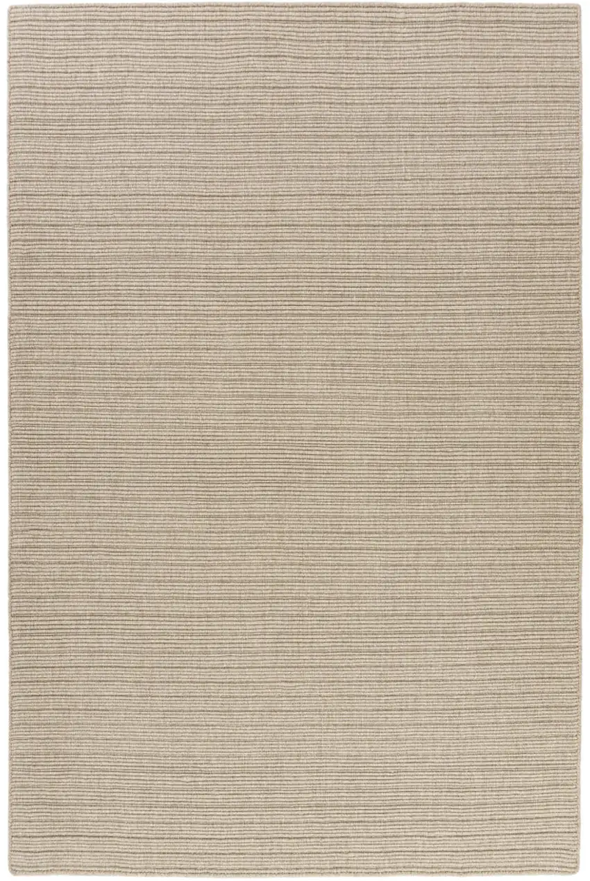 Beige And Ivory Wool Hand Woven Square Rug Photo 2