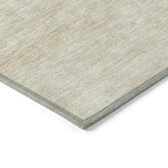 Beige And Khaki Abstract Washable Indoor Outdoor Area Rug Photo 5