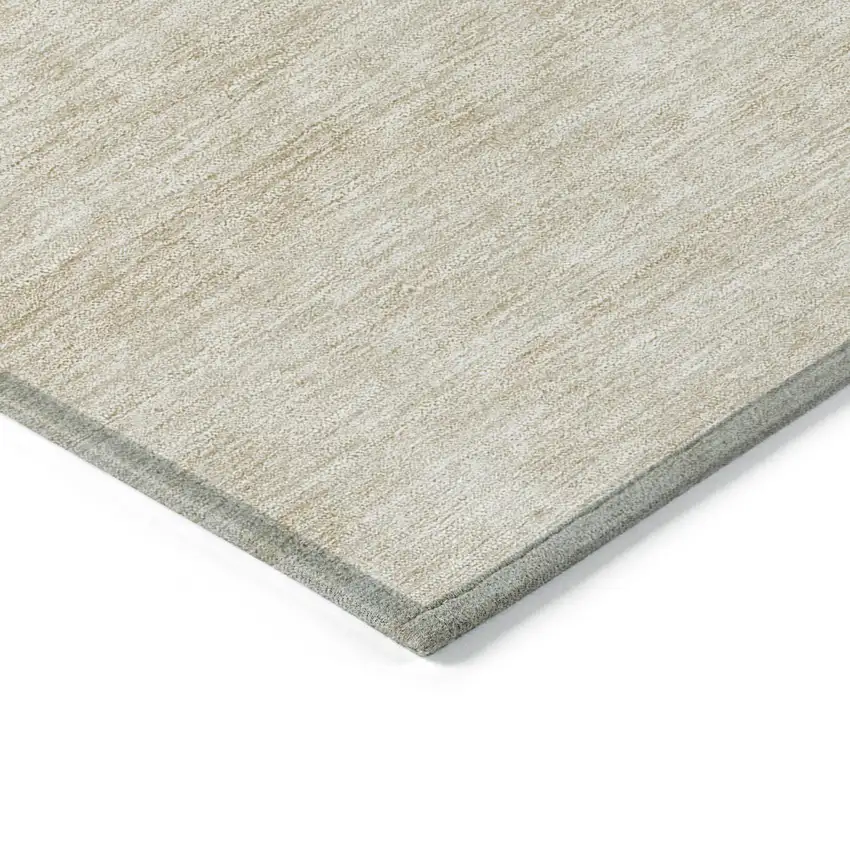 Beige And Khaki Abstract Washable Indoor Outdoor Area Rug Photo 4