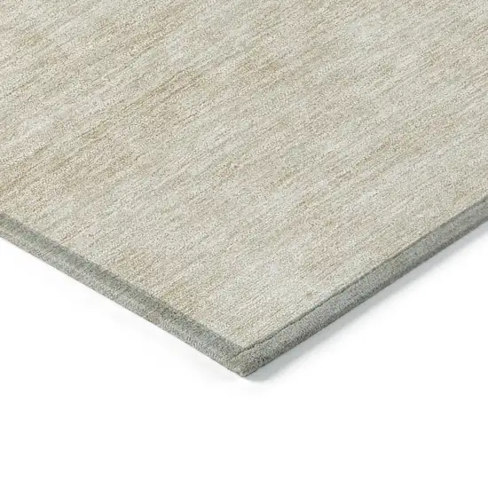 Beige And Khaki Abstract Washable Indoor Outdoor Area Rug Photo 4