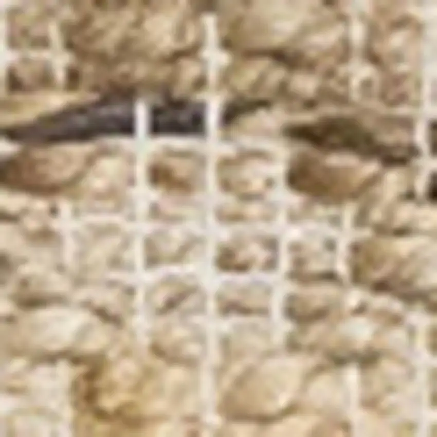 Beige And Light Brown Jute Geometric Hand Woven Area Rug Photo 4