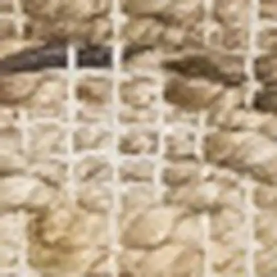 Beige And Light Brown Jute Geometric Hand Woven Area Rug Photo 4