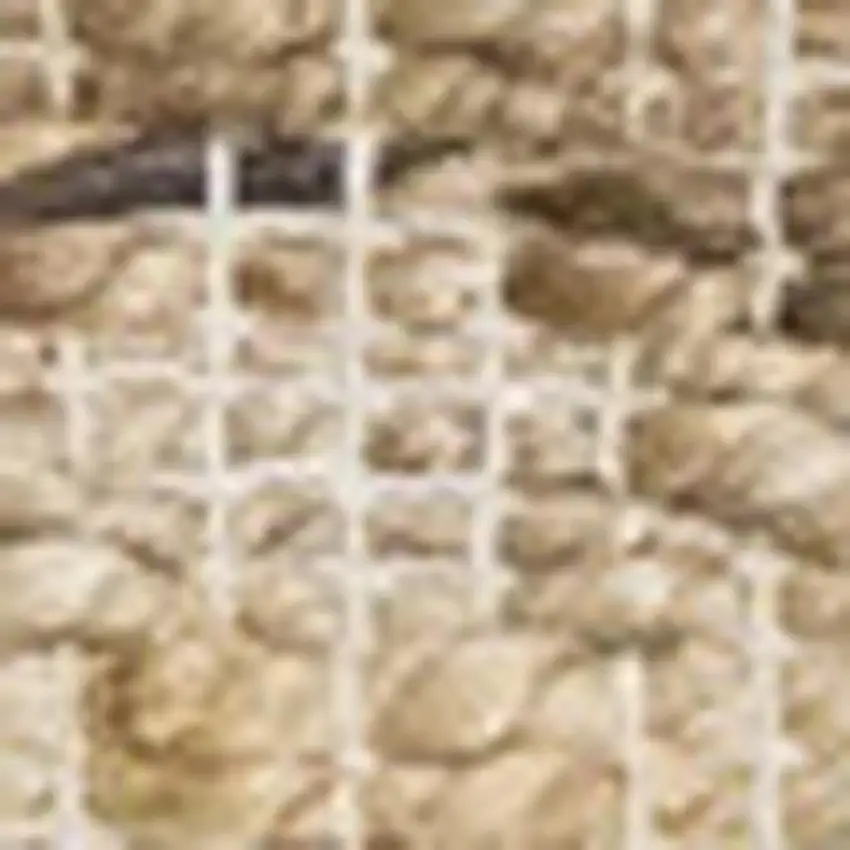 Beige And Light Brown Jute Geometric Hand Woven Area Rug Photo 4