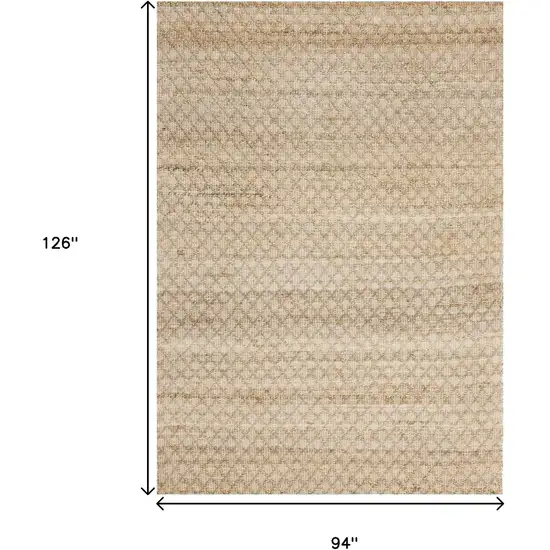 Beige And Light Brown Jute Geometric Hand Woven Area Rug Photo 3