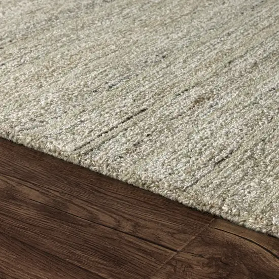 Beige And Light Green Geometric Hand Tufted Square Rug Photo 3