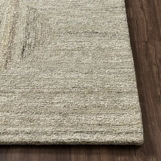 Beige And Light Green Geometric Hand Tufted Square Rug Photo 5