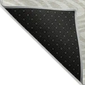 Photo of Beige And Linen Abstract Washable Indoor Outdoor Area Rug