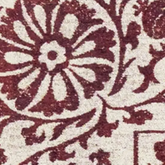 Beige And Maroon Tribal Washable Area Rug With UV Protection Photo 2