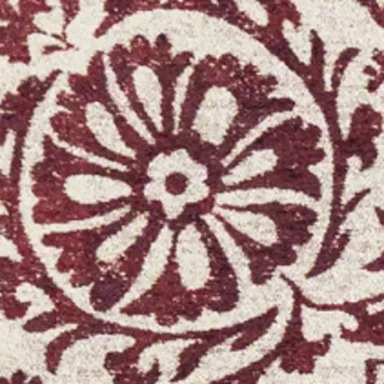 Beige And Maroon Tribal Washable Area Rug With UV Protection Photo 2
