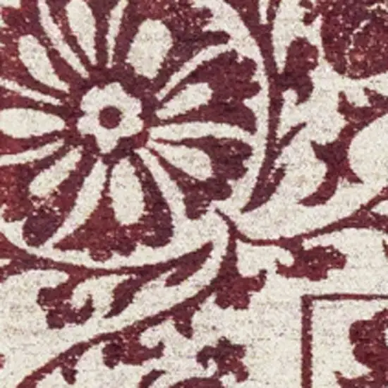 Beige And Maroon Tribal Washable Area Rug With UV Protection Photo 7