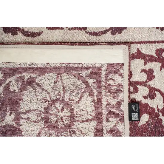 Beige And Maroon Tribal Washable Area Rug With UV Protection Photo 9