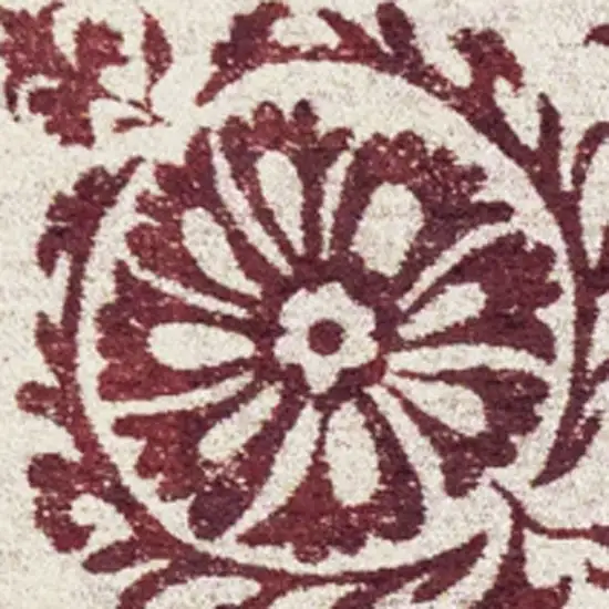 Beige And Maroon Tribal Washable Area Rug With UV Protection Photo 7