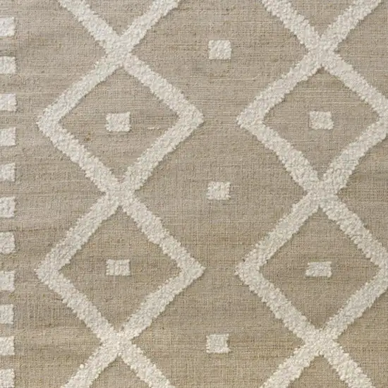 Beige And Natural Diamond Hand Woven Square Rug Photo 4