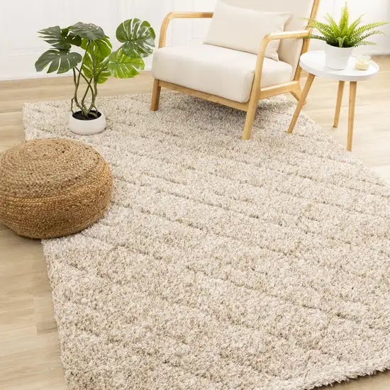 Beige And Natural Geometric Area Rug Photo 6