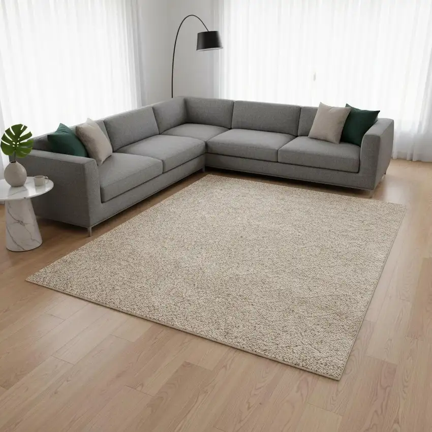 Beige And Natural Geometric Area Rug Photo 1