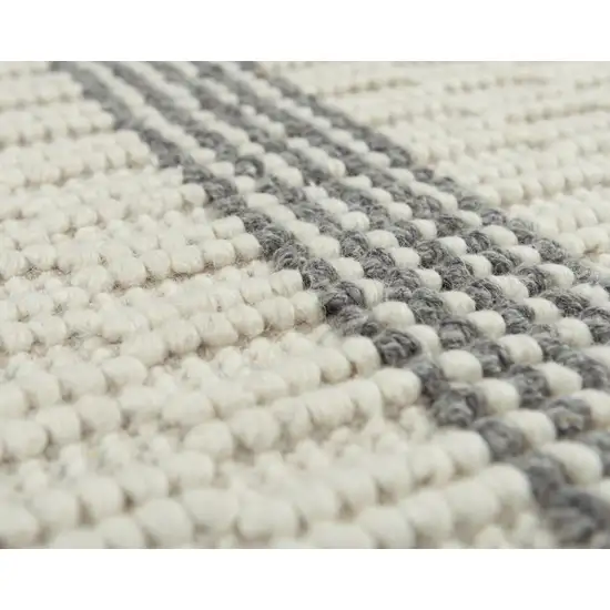 Beige And Natural Jute Striped Hand Woven Area Rug Photo 3