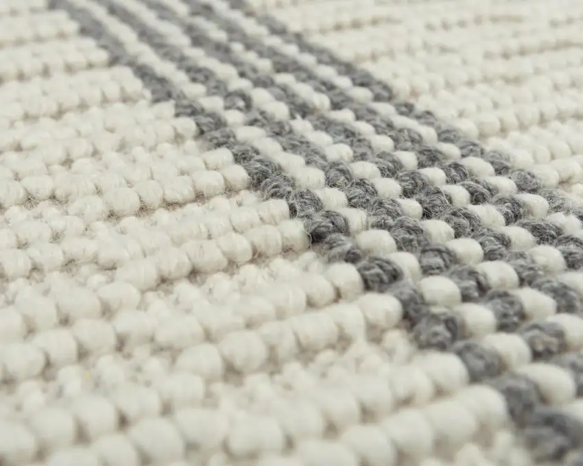 Beige And Natural Jute Striped Hand Woven Area Rug Photo 3