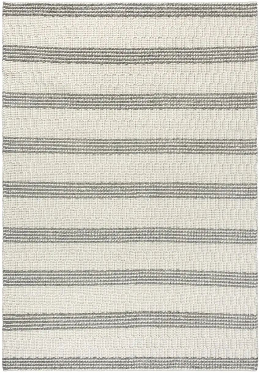 Beige And Natural Jute Striped Hand Woven Area Rug Photo 1