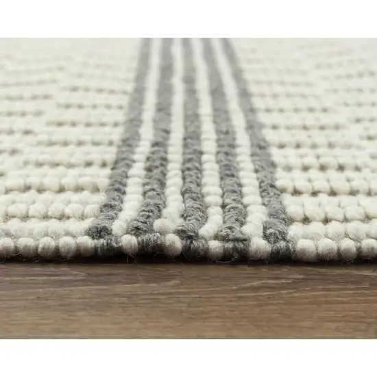 Beige And Natural Jute Striped Hand Woven Area Rug Photo 5