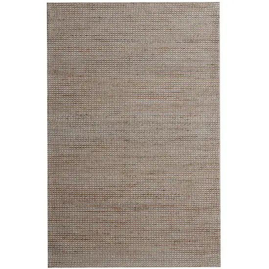 Beige And Natural Jute Striped Hand Woven Square Rug Photo 2