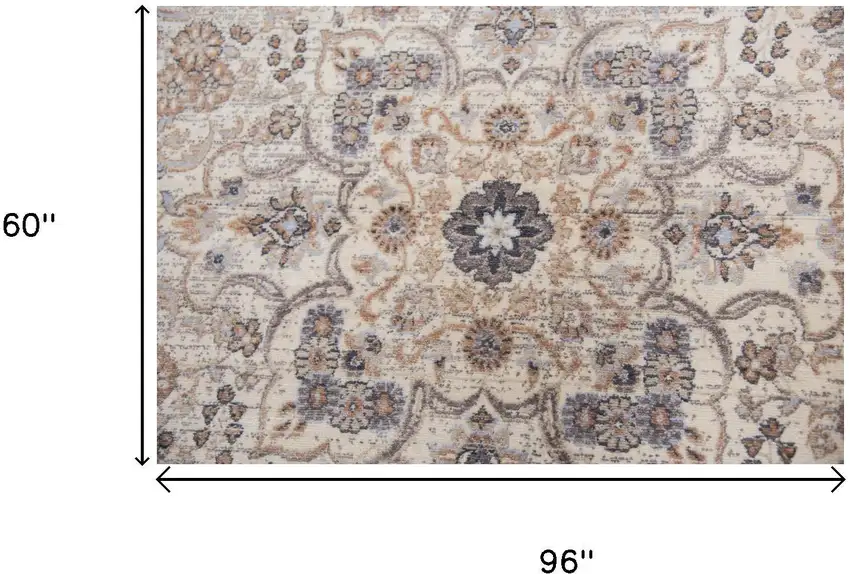 Beige And Natural New Zealand Lambs Wool Medallion Hand Carved Handmade Area Rug Photo 6