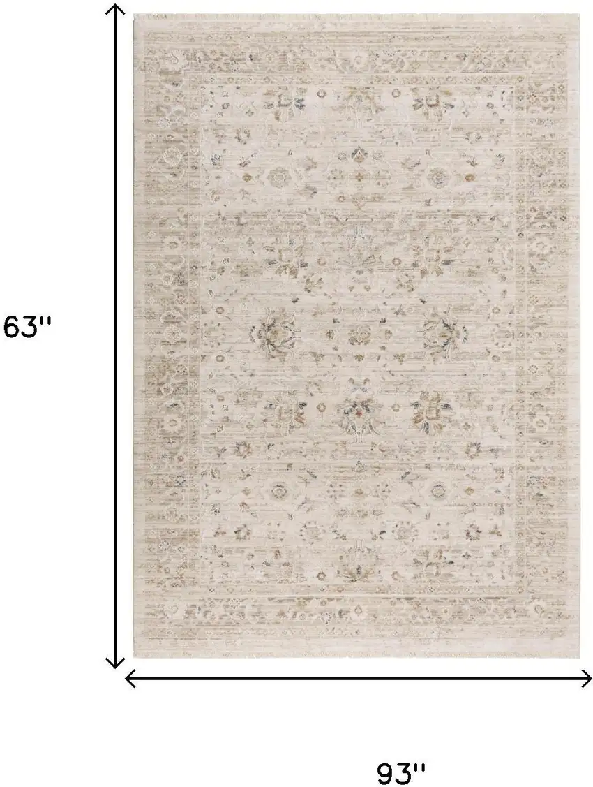 Beige And Natural Oriental Area Rug Photo 6