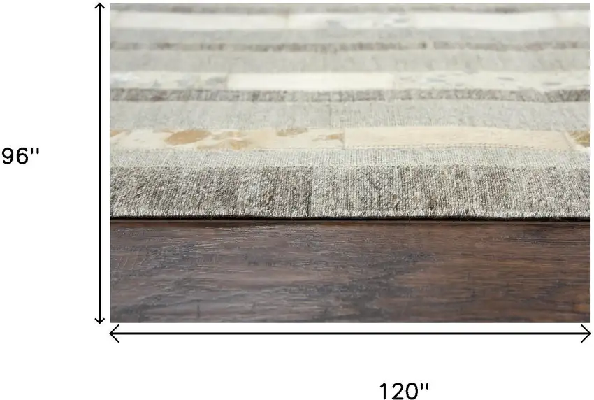 Beige And Natural Patchwork Hand Woven Area Rug Photo 6