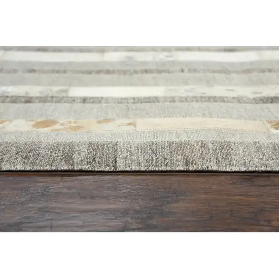 Beige And Natural Patchwork Hand Woven Area Rug Photo 1