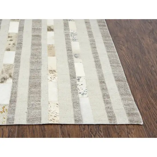 Beige And Natural Patchwork Hand Woven Area Rug Photo 3