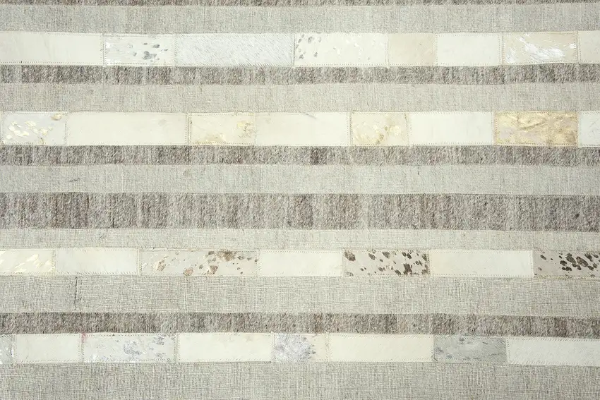 Beige And Natural Patchwork Hand Woven Area Rug Photo 5