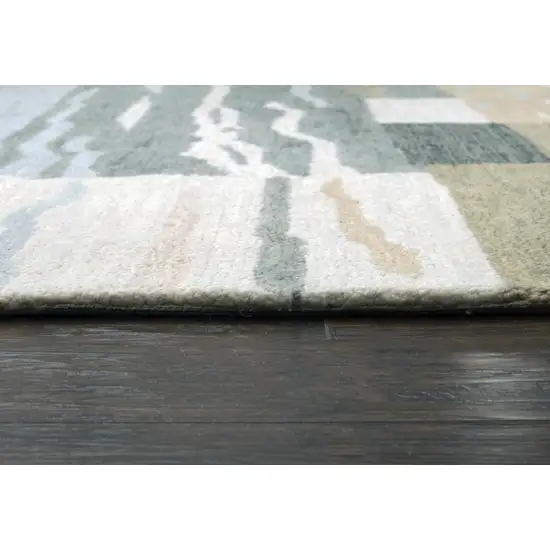 Beige And Natural Wool Abstract Hand Tufted Area Rug Photo 1