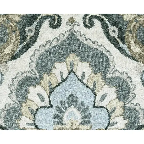 Beige And Natural Wool Floral Hand Tufted Area Rug Photo 3
