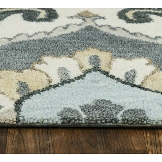 Beige And Natural Wool Floral Hand Tufted Area Rug Photo 4